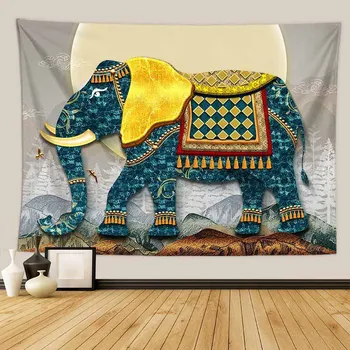 

Bohemian Mandala Magical Elephant Tapestry Wall Hanging Backdrop Art Decor Hippie Tapestry Thin Wall Carpet Psychedelic Tapestry