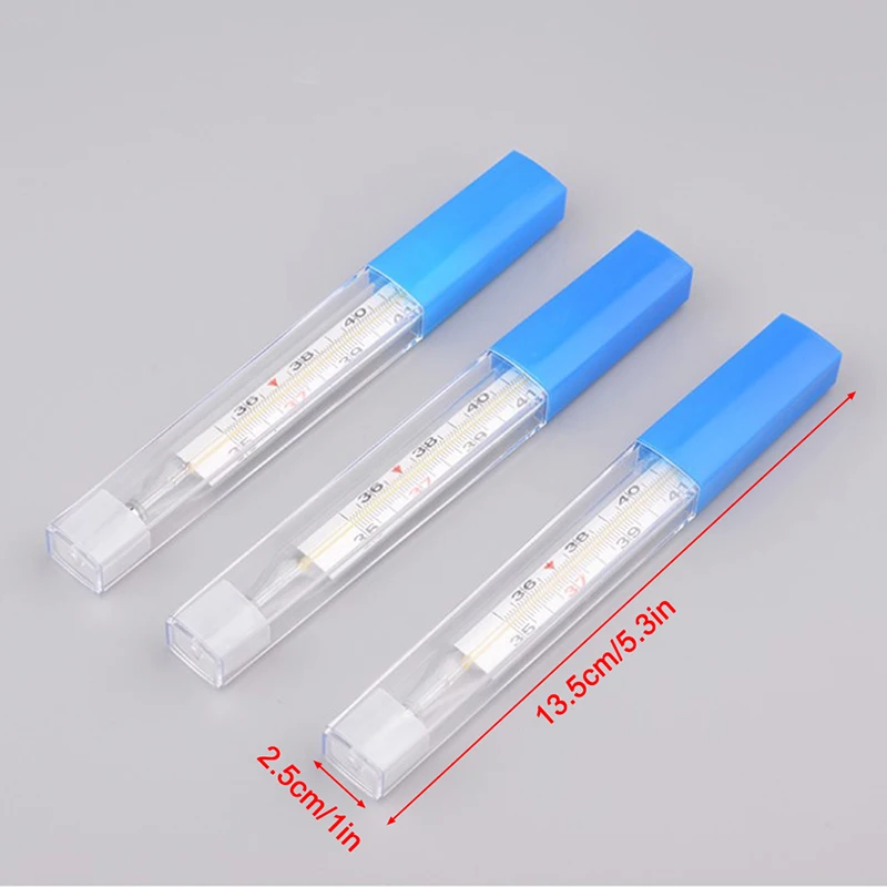 Dispositivo de medición de temperatura corporal termómetro de vidrio mercurio para axila, producto para el cuidado de la salud en el hogar, pantalla de gran tamaño, 1 unidad