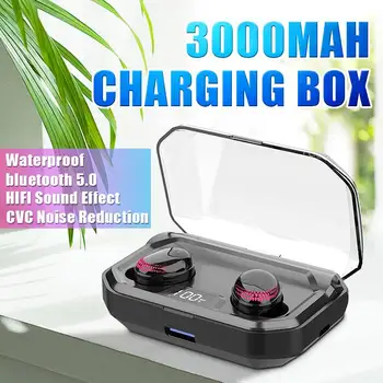 

TWS Wireless bluetooth 5.0 Earphone DSP Noise Cancelling HiFi 6D Stereo Earbuds Digital Display 3000mAh Power Bank Headset