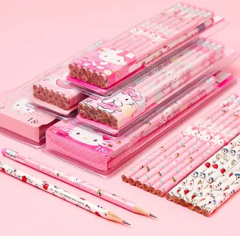 

234/240pcs cartoon Wooden Pencils Children Creative student school supplies stationery novelty cute girls birthday party favors