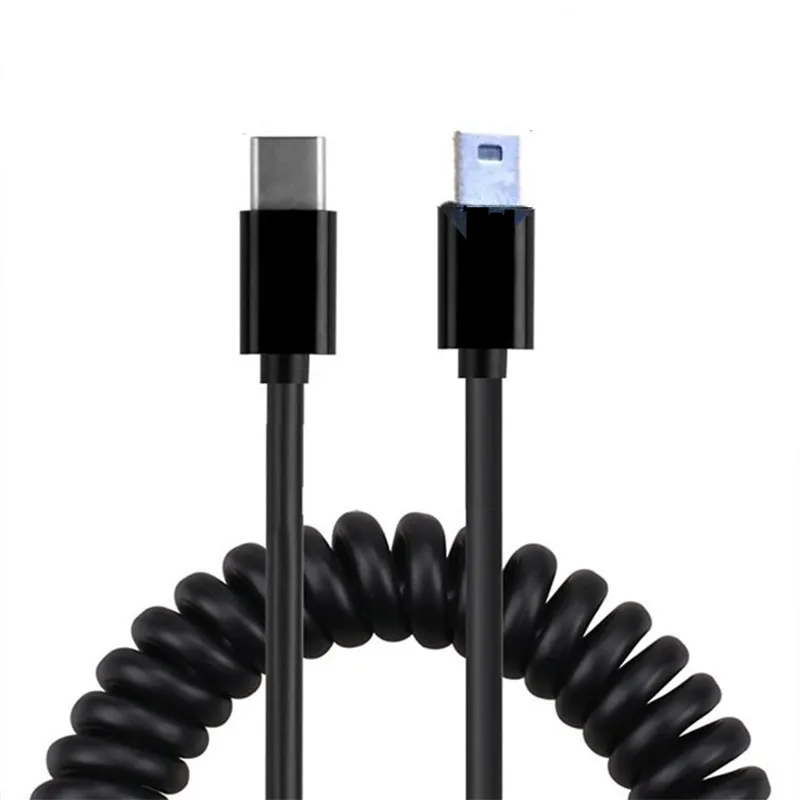 USB-C type-C Мужской к Mini usb и Micro usb и type-c Телескопический пружинный кабель для передачи данных для huawei samsung просо Android мобильного телефона