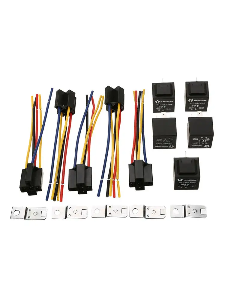 5X автомобильное реле DC12V автомобиля SPDT 5Pin 5 проводов W/разъем жгута 40/30 Amp 40A реле разъем провода