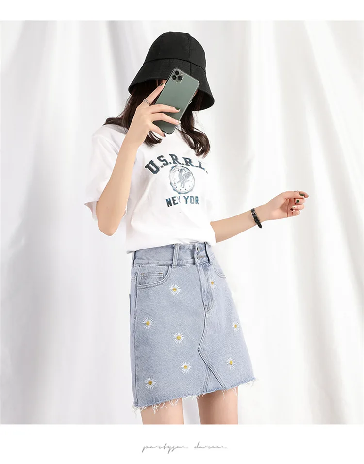 maxi skirts for women Woman 2021 Summer Skirts Womens Harajuku Sexy A-line Woman Jeans Short Skirt High Waist Denim Skirt Jean Korean Fashion Clothing tennis skirt outfits