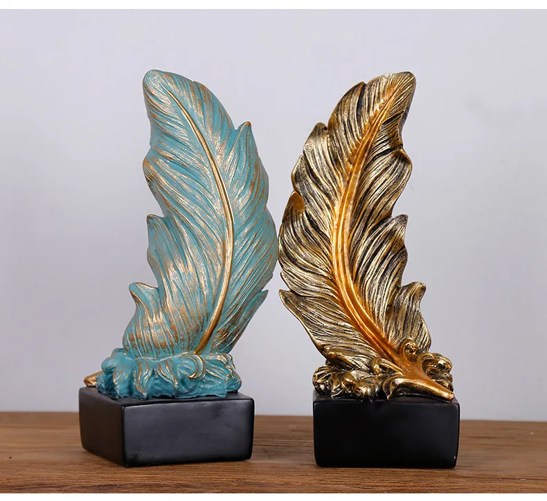 Feather Sculpture Office Decoration Room Living Room Entrance TV Cabinet Wine Cabinet Creative Resin Crafts Decoration Gift