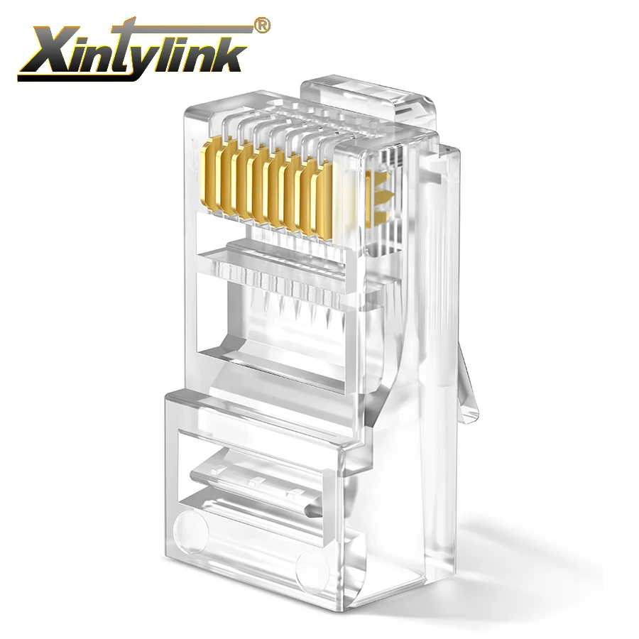 Разъем xintylink rj45 ethernet кабель rj 45 разъем cat6 сеть 8p8c Неэкранированные позолоченные