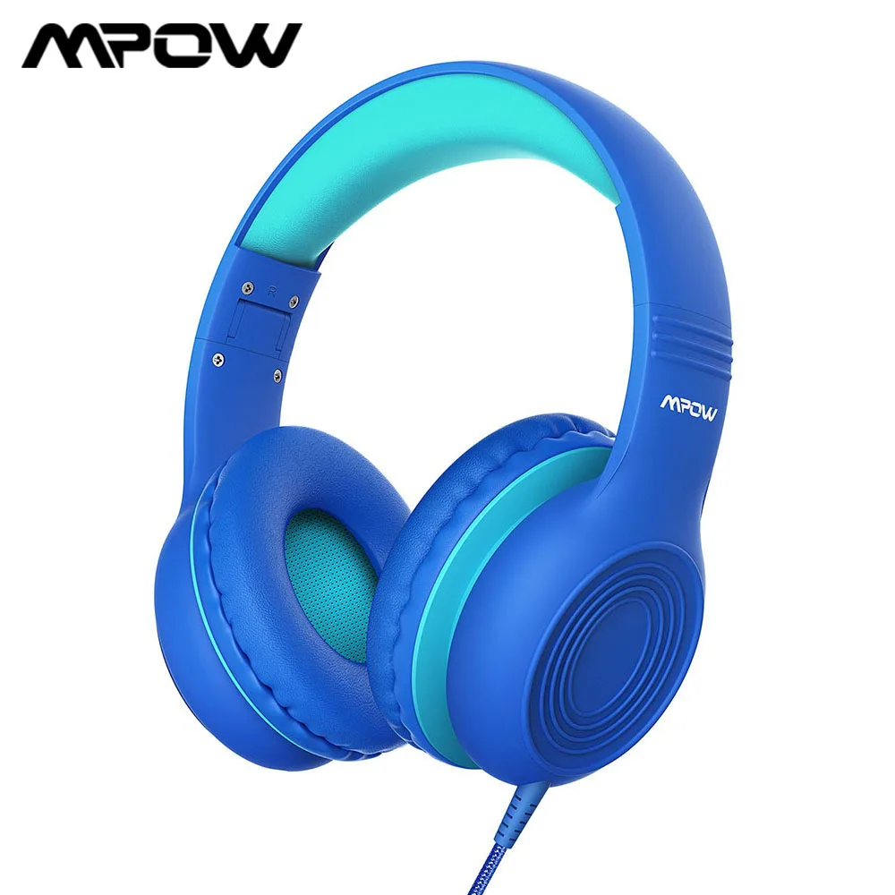 Mpow CH6S Kids Wired Headphones with Mic Folding Over ear Headsets 85DB Volume Limited Hearing Protection Headset for Girls Boys