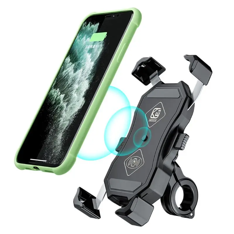 

12V Motorcycle QC3.0 USB Qi Wireless Charger Mount Holder Stand for Cellphone C90F