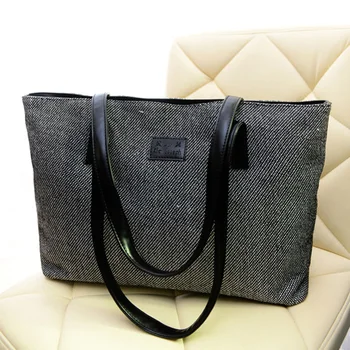 

Women Large Capacity Shopping Portable Laptops Casual Street Daily Single Shoulder Zipper Canvas Tote Bag
