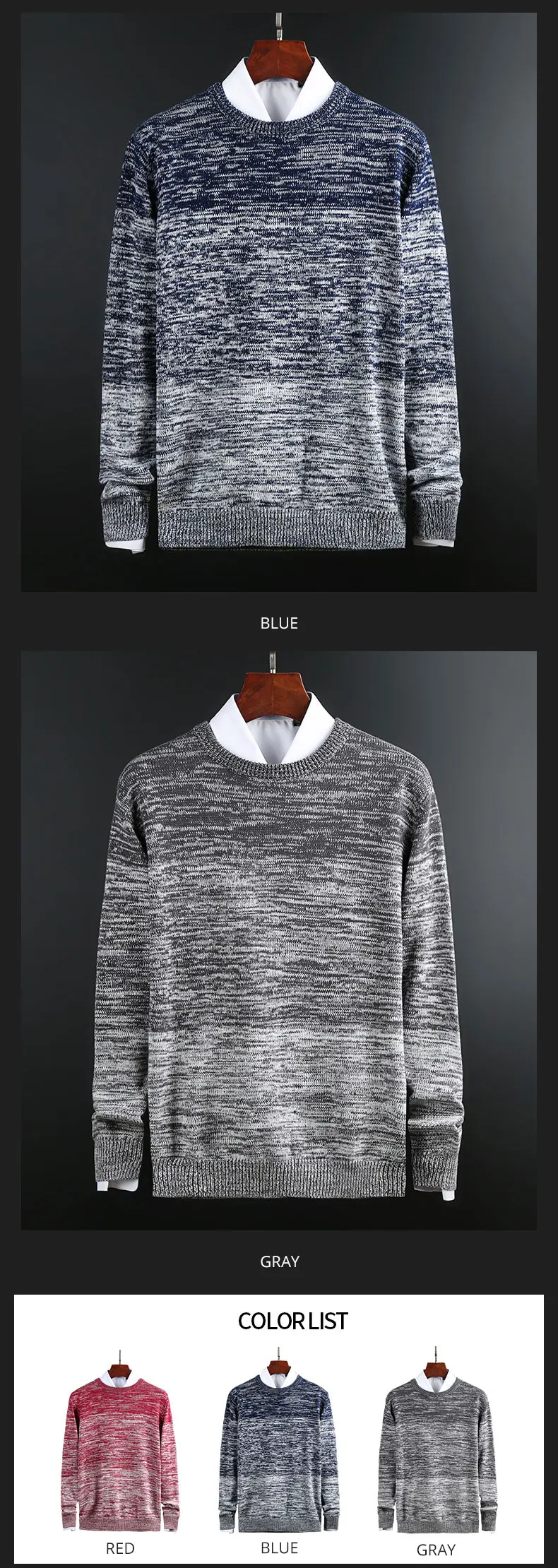 2019 модный брендовый свитер мужской пуловер высокого качества, облегающие вязаные джемперы с круглым вырезом, осенняя повседневная мужская
