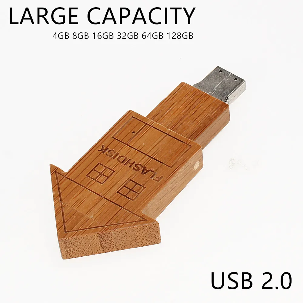 Флешка, Usb флеш-накопитель, 8 ГБ, 16 ГБ, деревянный молоток, деревянный дом, подарочная ручка-накопитель, 32 ГБ, 64 ГБ, Usb карта памяти, 128 ГБ, USB диск, 4 Гб
