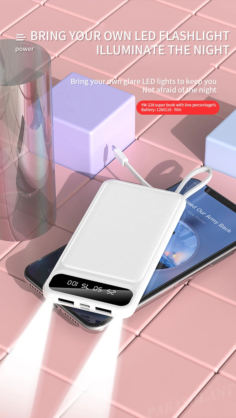 10000mAh Power Bank Portable Charging External Battery Power Bank Dual Usb Fast Charge Small Charging Treasure For Xiaomi