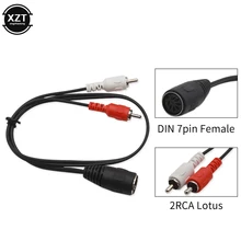 7pin to 2RCA Lotus Din adaptör kablosu 7P DIN dişi 2 RCA erkek Eski moda ses ekipmanları hoparlör adaptörü kablosu 0.5 m/1m1. 5m(China)