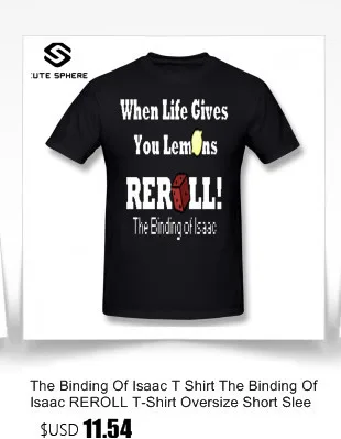 Футболка с надписью «The Binding Of Isaac», Классическая футболка с коротким рукавом, хлопковая Футболка с принтом, милая Мужская футболка 6xl