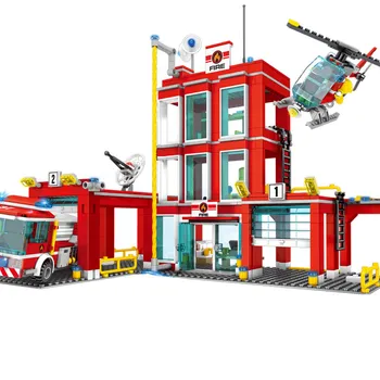 

DIY 908+PCS Blocks for Kids 603037 Assemble General Firer Bureau Serise Blocks Party Interaction Educational Toy