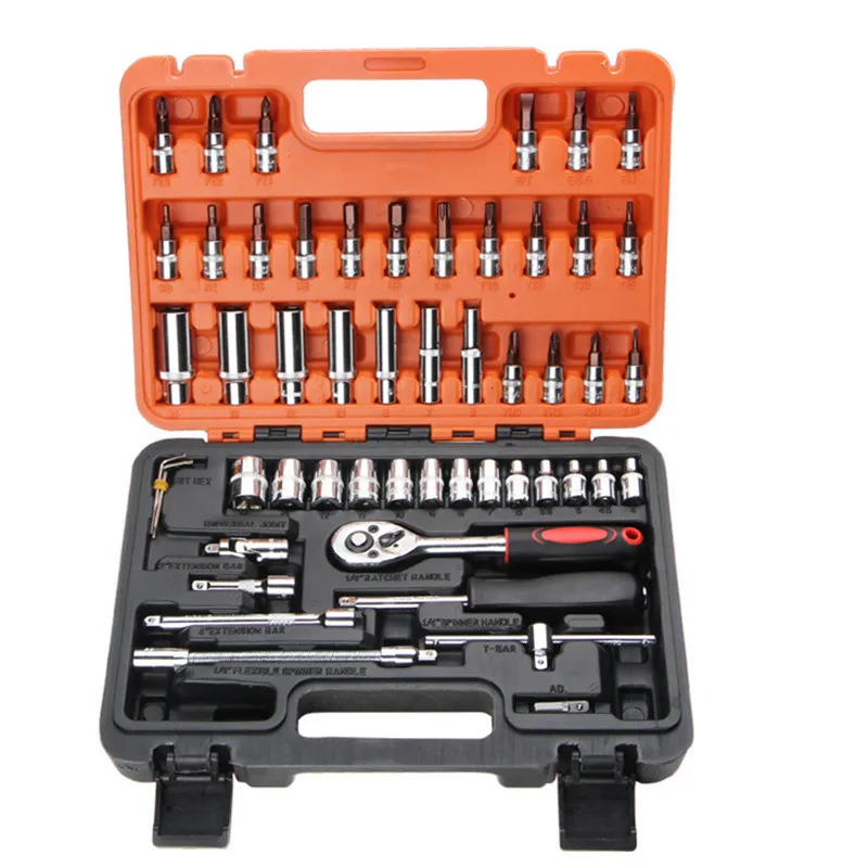 

53Pcs Professional Auto Repair Tool Socket Wrench Set Fast Ratchet Repair Tool Combination