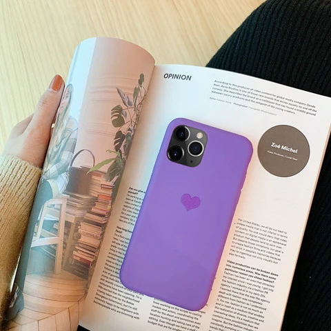 Чехол карамельного цвета для iphone 11 Pro XR XS X Xs Max 7 8 6 6s Plus чехол Роскошный чехол для телефона с сердечком Мягкий ТПУ силиконовый чехол - Цвет: Purple