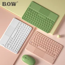 

Universal Bluetooth Keyboard For Tablet 9.7-11 Inch, Touchpad iPad Keyboard Round Key Quiet Typing