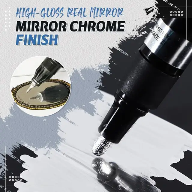 Silver Mirror Marker DIY Paint Pen Chrome Finish Metallic Stationary Water UV Resistant Art Supplies Art Craftwork Accessories 2