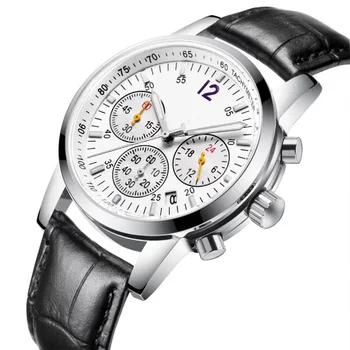 

Fashion Men Quartz Watch Clock Wristband Wristwatch Waterproof Quartz Wristwatches AAA Multifunction Leather Strap Watch