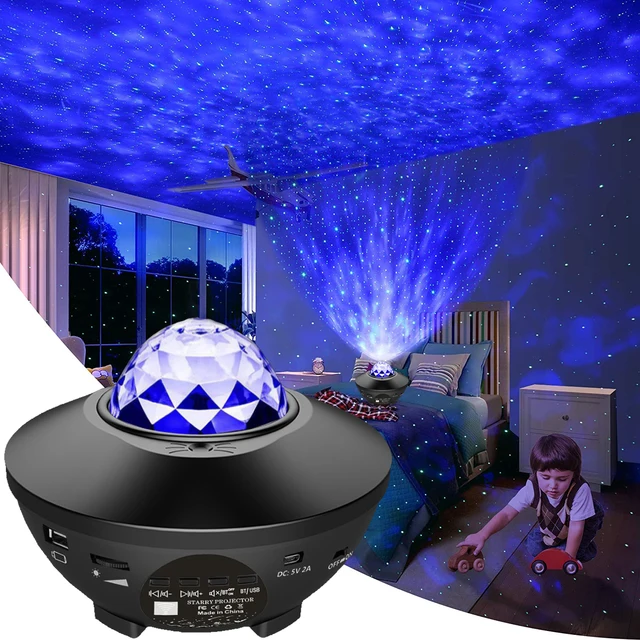 Starry Projector Galaxy Night Light with Ocean Wave Music Speaker Nebula Cloud Ceiling Lamp for Decoration