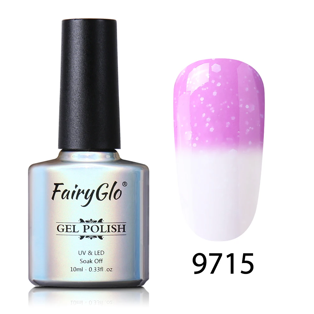FairyGlo 10 мл Гель-лак для ногтей Снежный термальный Хамелеон Изменение температуры Цвет Гель-лак УФ-гель для дизайна ногтей лак Эмаль - Цвет: 9715