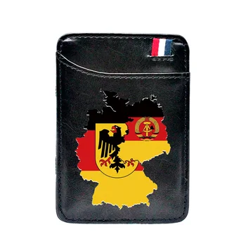 

Digital Printing Retro East Germany and West Germany Leather Magic Wallets Men Women Money Clips Card Purse Thin Cash Holder