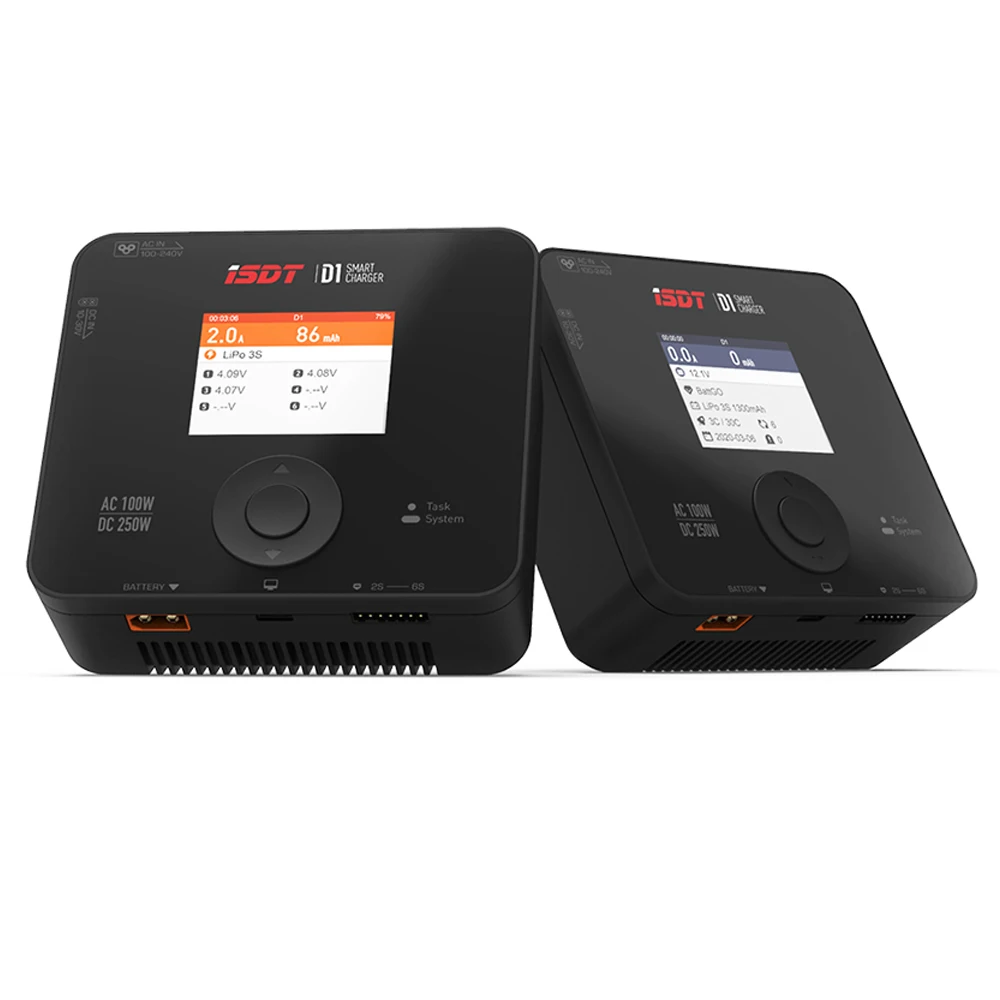 

ISDT D1 AC 100W DC 250W 10A Dual Mode Smart Lipo Charger Discharger for 1-6S Lipo Battery