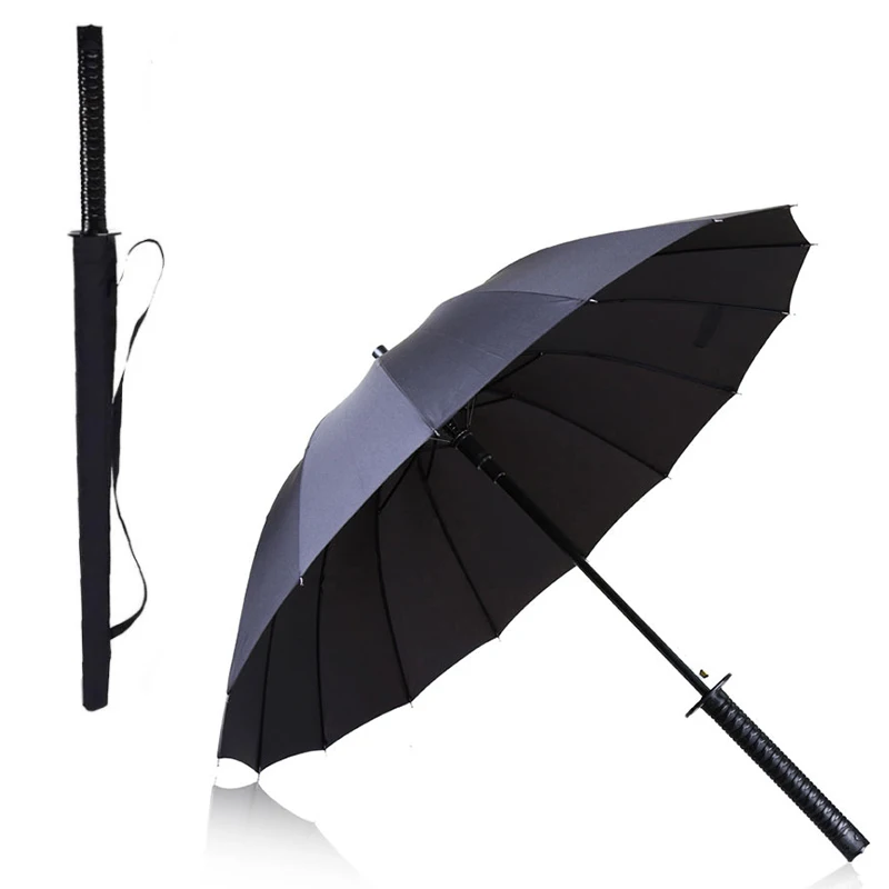 

Creative Long Handle Large Windproof Samurai Sword Umbrella Japanese Ninja-like Sun Rain Straight Umbrella Long Handle