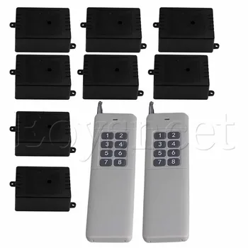 

300M Door 8 Receivers 8-Key Remote Control Switch 12V 1CH 433MH