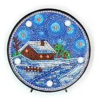 house DIY Мандала светодиодный ночник с алмазной росписью полный ночник в форме дрели коробка крестиком лампа с вышивкой стразы, домашнее украшение лампы - Emitting Color: house