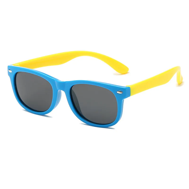 OLOEY классический зеркало детские солнцезащитные очки TR90 мальчики девочки поляризованные Оттенки Силиконовые оберегают от солнца, солнцезащитные очки детские UV400 Gafas