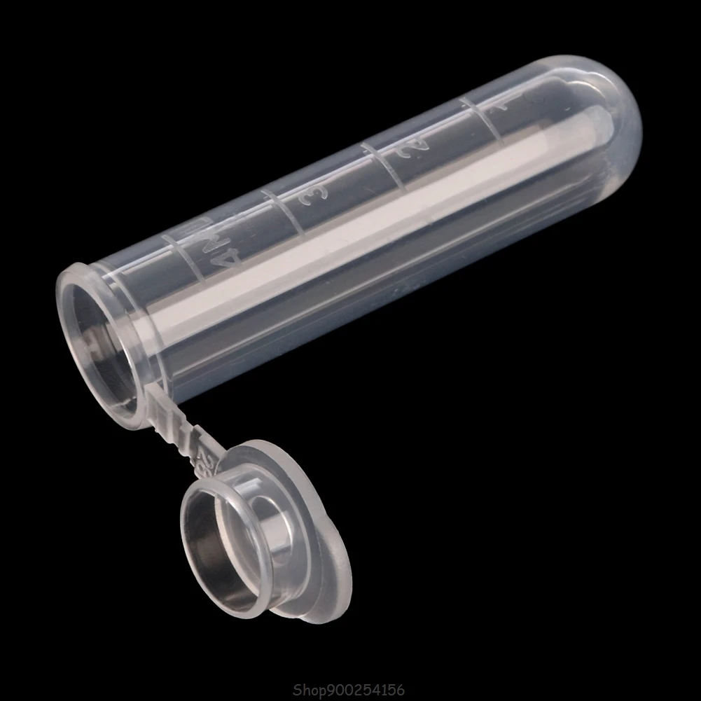 100Pcs 2ml/5ml Clear Plastic Vials Container Centrifuge Tubes Vials Sample Lab Container S23 20