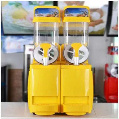 Коммерческий снегоплавленный двухцилиндровый Автомат для подачи холодных напитков 15Lx2 Кейтеринг/контейнер для соков 110 V/200 V - Цвет: Цвет: желтый