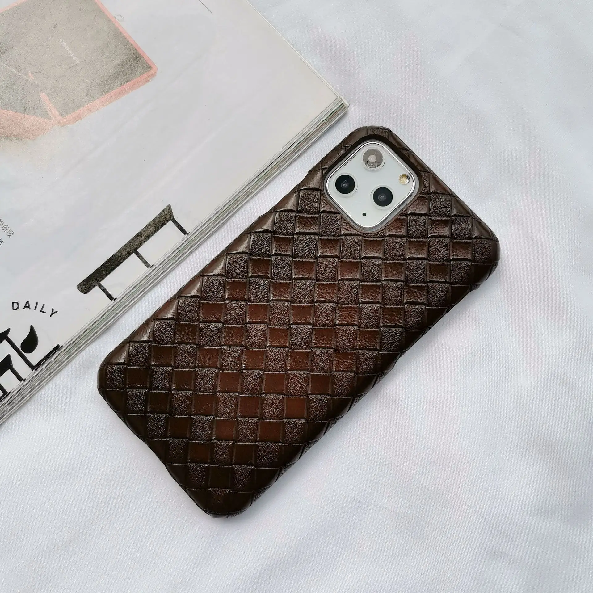 IMIDO ультра тонкий сетчатый волнистый чехол для телефона для iPhone 6 6S 7 8 Plus для iPhone 11 Pro XS MAX XR роскошный тканый чехол