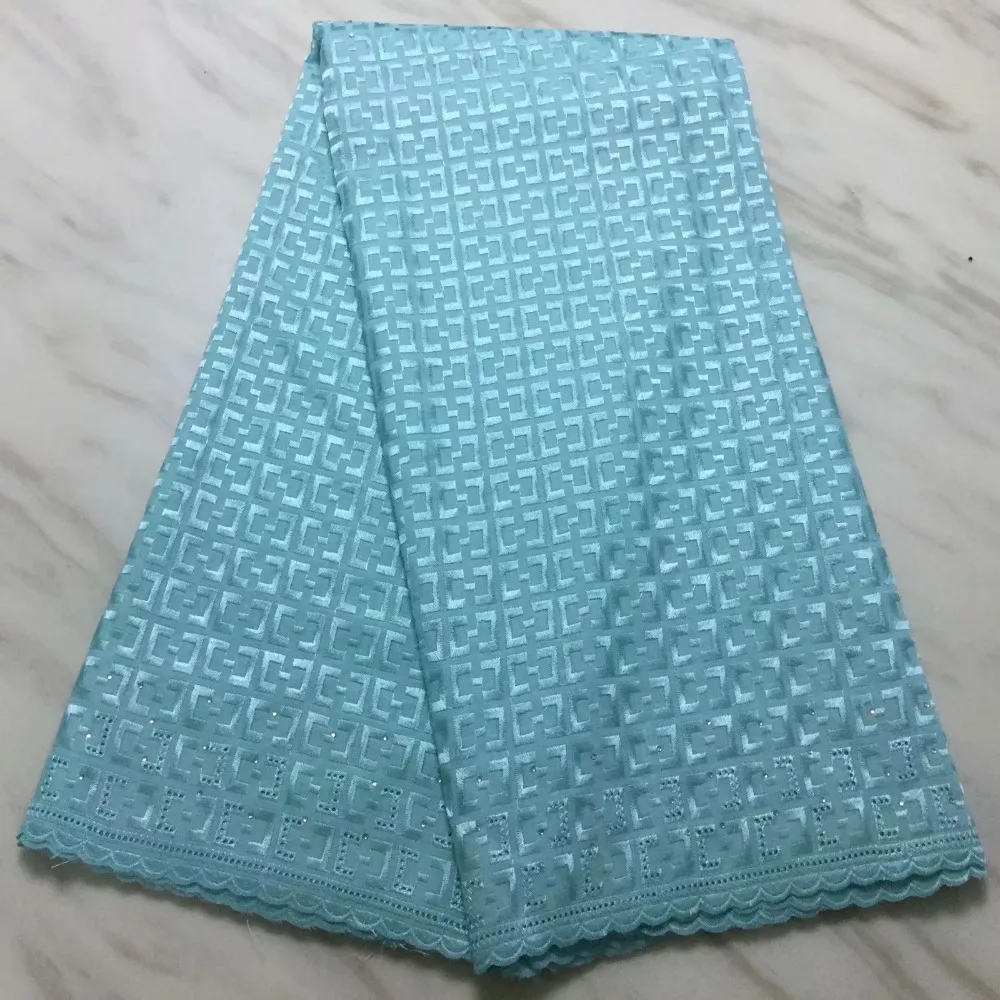 qualidade Voile Lace Suíço com pedras 5