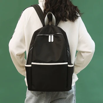 

HOCODO New Trend Women Backpack Female Schoolbag Unisex Laptop Backpack Simple Stylish Solid Color School Bag For Teenage Girl