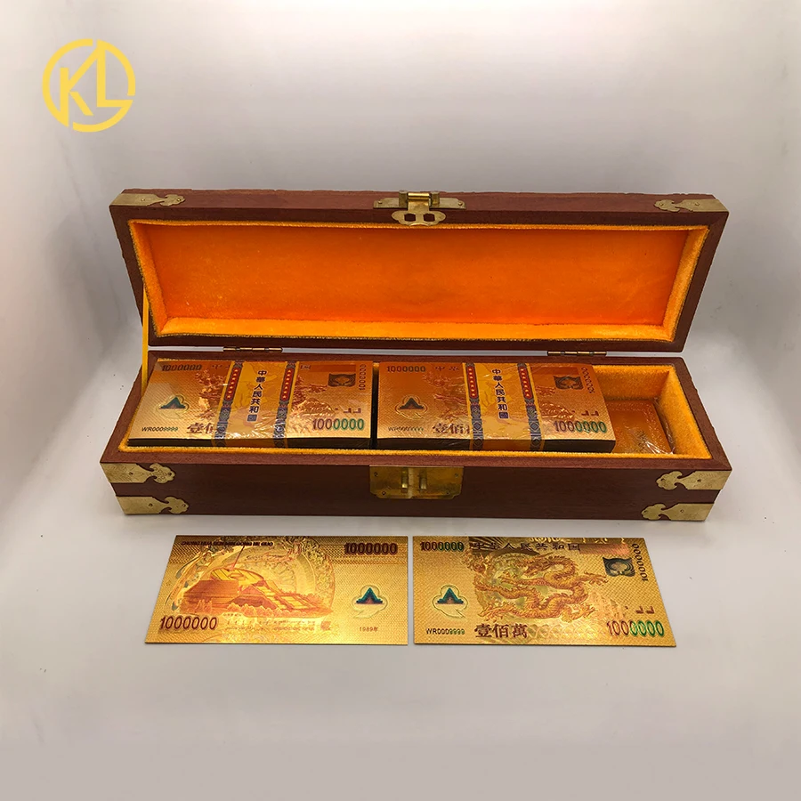 1 коробка УФ свет 1000 RMB золото банкнота из фольги китайский дракон с роскошным драконом коробка поддельные деньги Реплика - Цвет: Dragon2