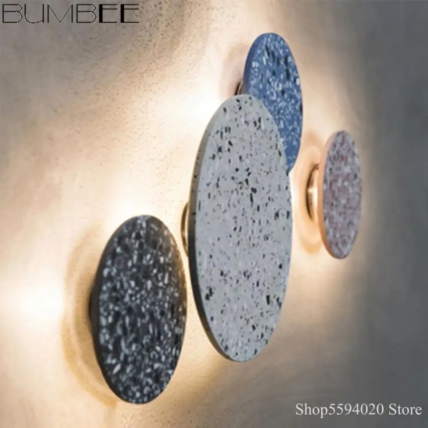 Настенная мраморная лампа в скандинавском стиле простой круглый светильник для