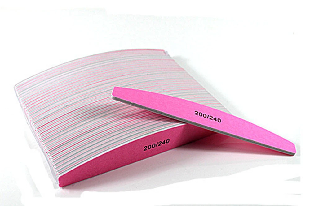 10pcs Nail File Professional Half Moon Sandpaper Sanding Block Grinding Polishing Manicure Care Tool | Красота и здоровье