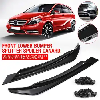 

Pair Front Lower Bumper Side Splitter Spoiler Canard For Mercedes Benz A Class W176 A180 A200 A220 A250 AMG A45 2016-2018