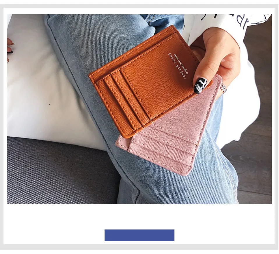 Pat& hap простой кожаный брендовый минималистичный кошелек с держателем для кредитных карт, Модный чехол для карт без молнии, розовые тонкие женские кошельки Hello
