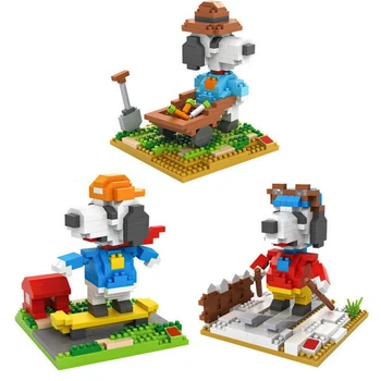 

hot lepining creators Classic American Cartoon Dog Lovely Puppy mini Micro Diamond Building Block model brick educatio toys gift