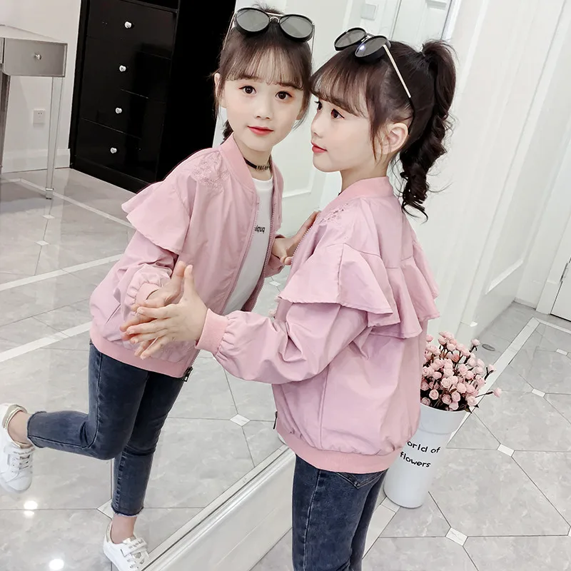 

JMFFY Kids Coat 2019 New Arrive Fashion Coats For Girl Long Jacket Spring Outwear for Girl Zipper Jackets Children Clothes 4-15T