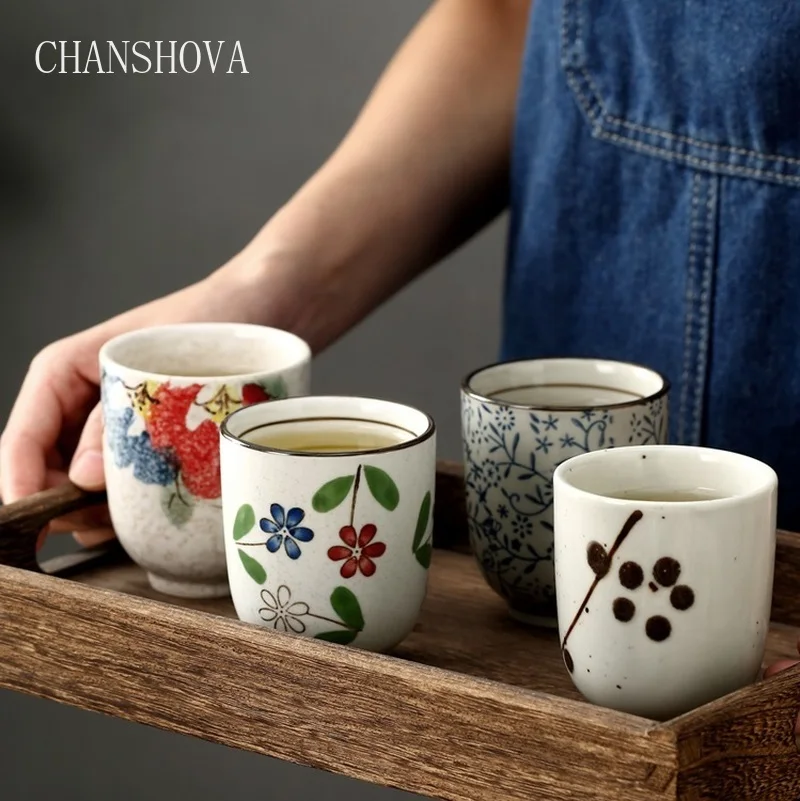 CHANSHOVA Traditional Chinese Style Handpainted 200ml Ceramic Teacup China Porcelain Small and Large Coffee cup H044 afbeelding