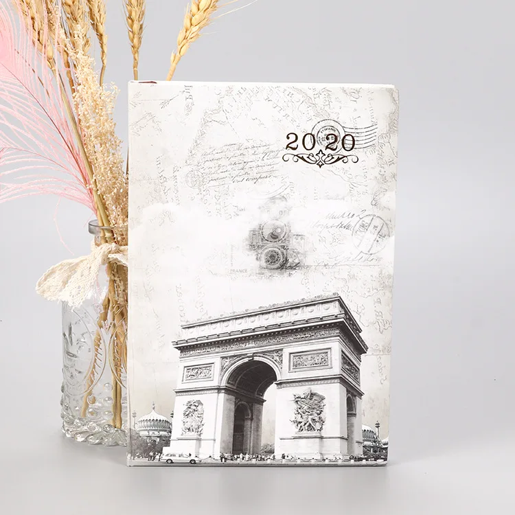 Agenda.1-.12 English / Spanish optional Notebook A5 14* 21 cm, thick waterproof paper hardcover, 160 sheets, 80 GSM - Цвет: The Triumphal Arch