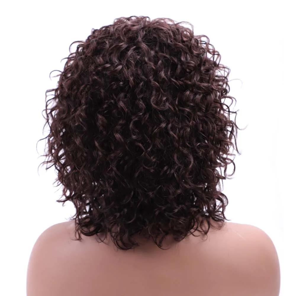 Perucas de Cabelo Humano para Preto Parte do Meio Orsuncer Kinky Curly Perucas Brasileiras Natural Feminino 10 Polegada Ombre Peruca Máquina-feito Não Remy 7 High Quality Apliques e perucas