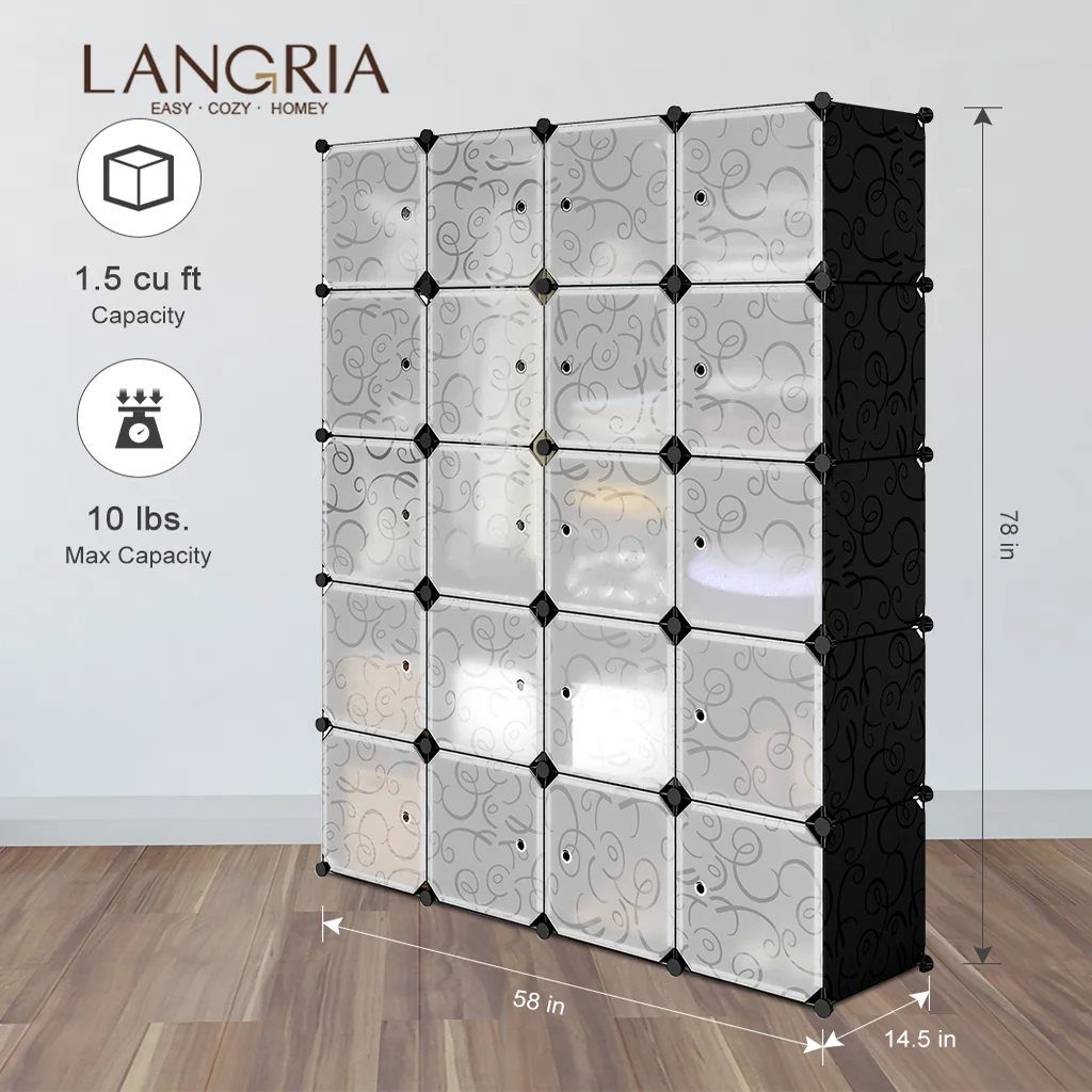 Langria 20 Cube Diy Modular Storage Closet Wardrobes Plastic Cube Mutiluse Freely Assembled Oragnizer Closet Cabinet Embossing Wardrobes Aliexpress
