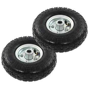 

2 pcs Sack Truck Wheels puncture-proof sack truck spare wheels Rubber 4.10/3.50-4 (260x83) Spare trolley durable rubber wheels
