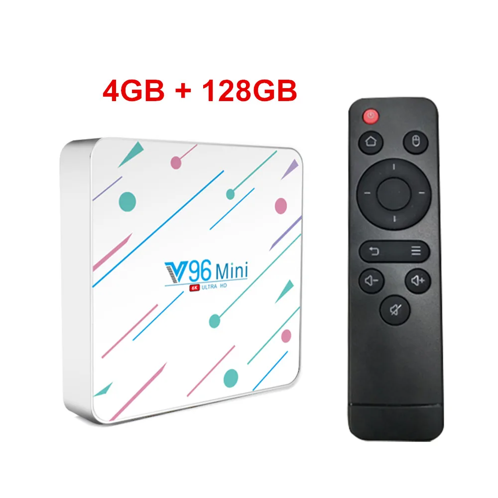 V96 мини ТВ коробка Android 9,0 Allwinner H6 4 ядра, 4 Гб 128 6K H.265 Wi-Fi V96mini 32 ГБ/64 Гб Smart tv Box HD Netflix Youtube - Цвет: 4G128G