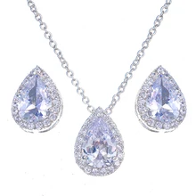 Bettyue модный бренд Лидер продаж AAA многоцветный Циркон личности капли воды кулон Ювелирные наборы для женщин свадебный кулон подарок